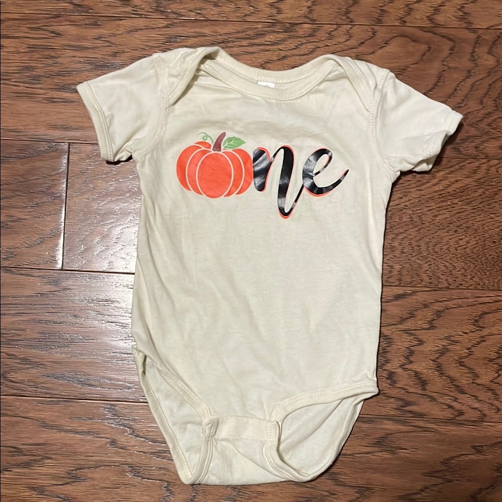 Pumpkin first birthday bodysuit